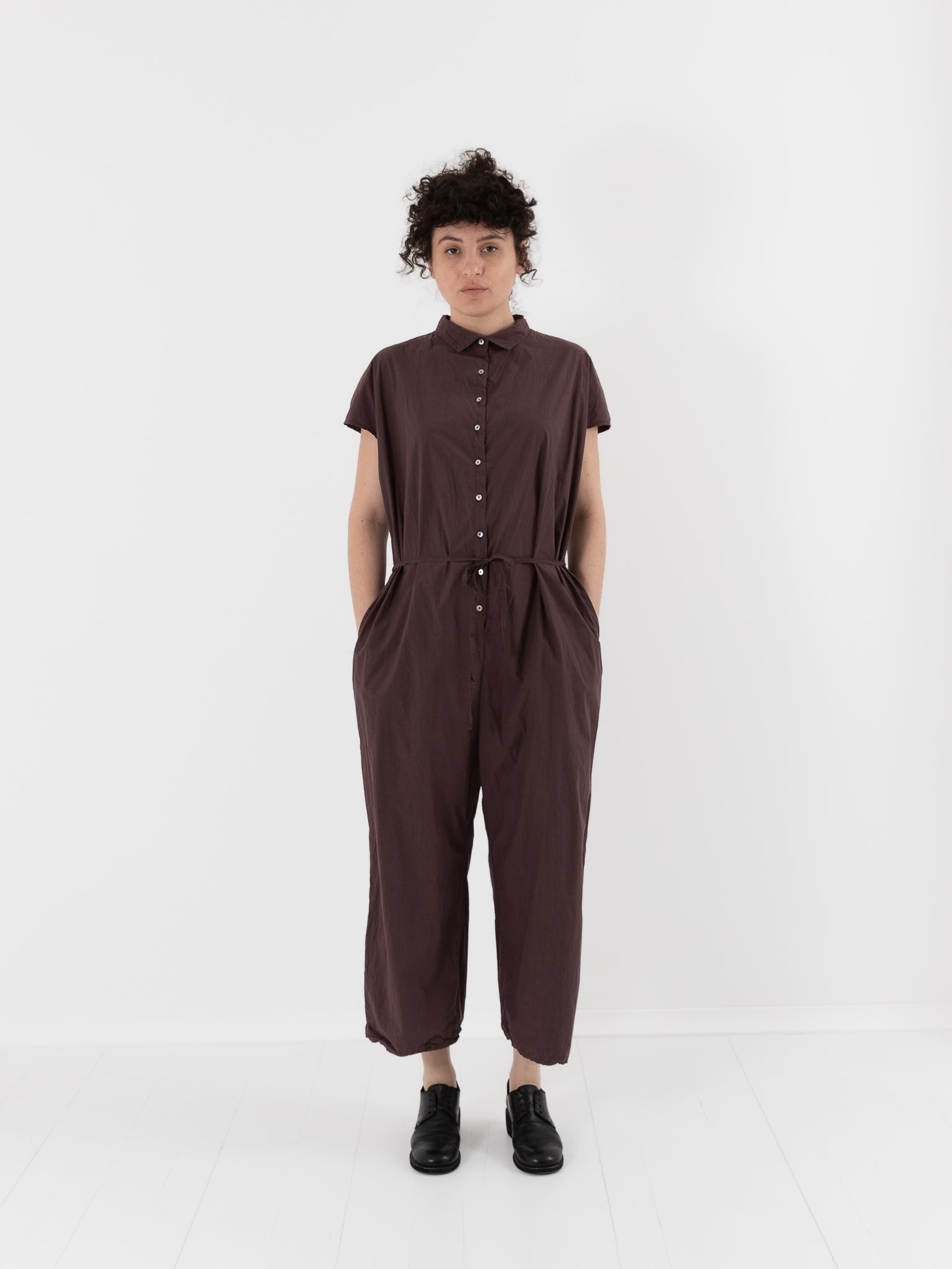 Album di Famiglia Collar Jumpsuit Grape TC - ALBUM DI FAMIGLIA at Worthwhile - shop JUMPSUIT