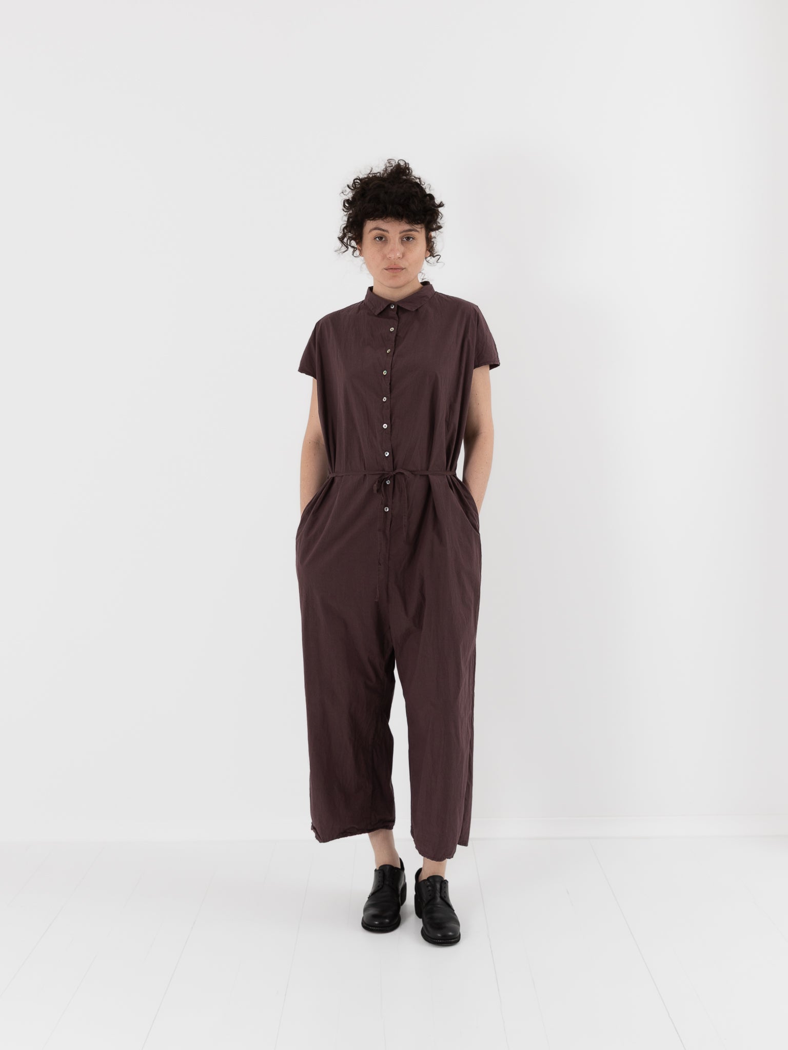 Album di Famiglia Collar Jumpsuit Grape TC - ALBUM DI FAMIGLIA at Worthwhile - shop JUMPSUIT