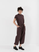 Album di Famiglia Collar Jumpsuit Grape TC - ALBUM DI FAMIGLIA at Worthwhile - shop JUMPSUIT