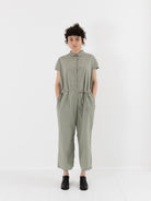 Album di Famiglia Collar Jumpsuit in Sage TC - ALBUM DI FAMIGLIA at Worthwhile - shop JUMPSUIT