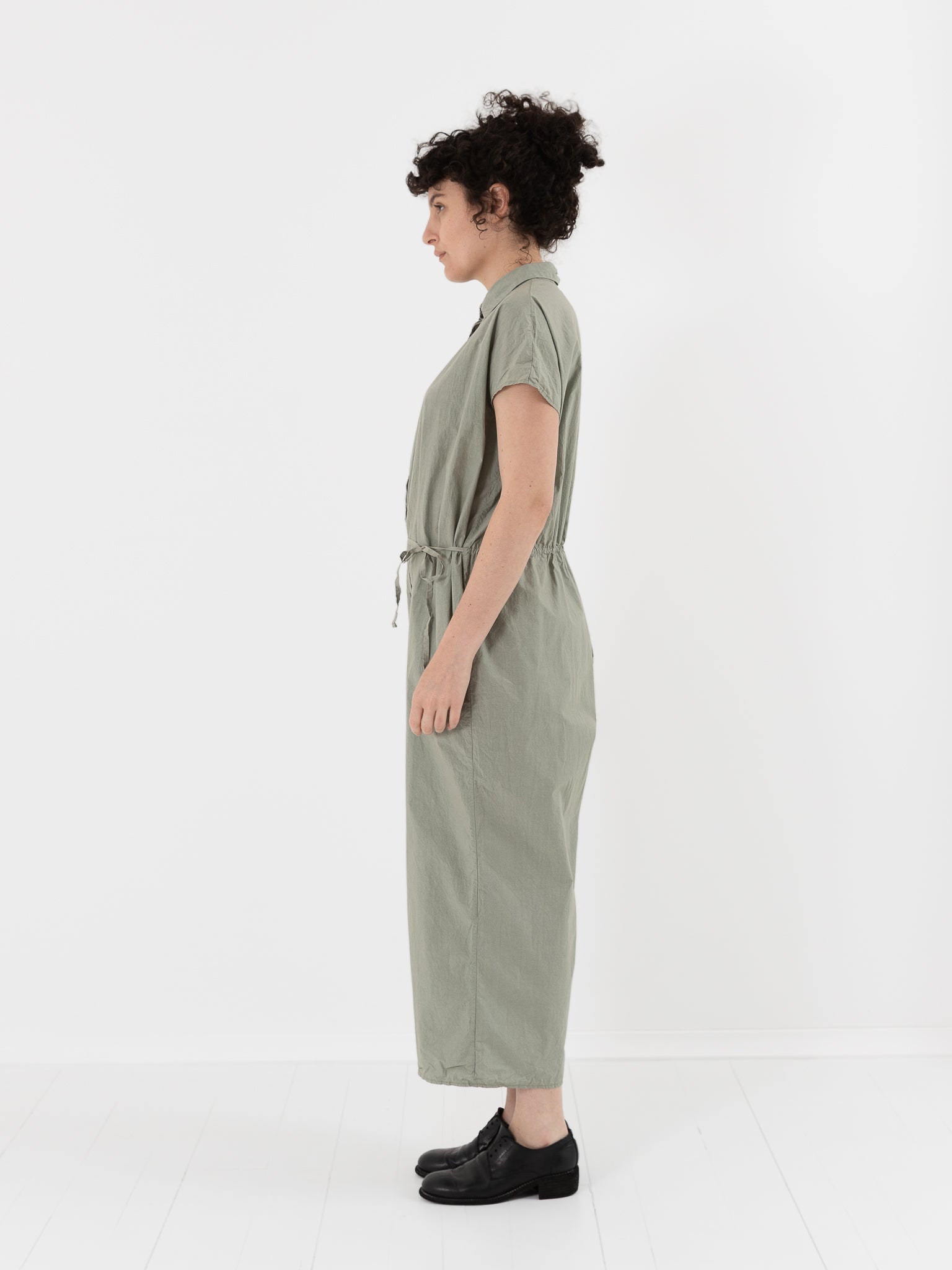 Album di Famiglia Collar Jumpsuit in Sage TC - ALBUM DI FAMIGLIA at Worthwhile - shop JUMPSUIT