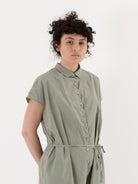 Album di Famiglia Collar Jumpsuit in Sage TC - ALBUM DI FAMIGLIA at Worthwhile - shop JUMPSUIT