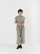 Album di Famiglia Collar Jumpsuit in Sage TC - ALBUM DI FAMIGLIA at Worthwhile - shop JUMPSUIT