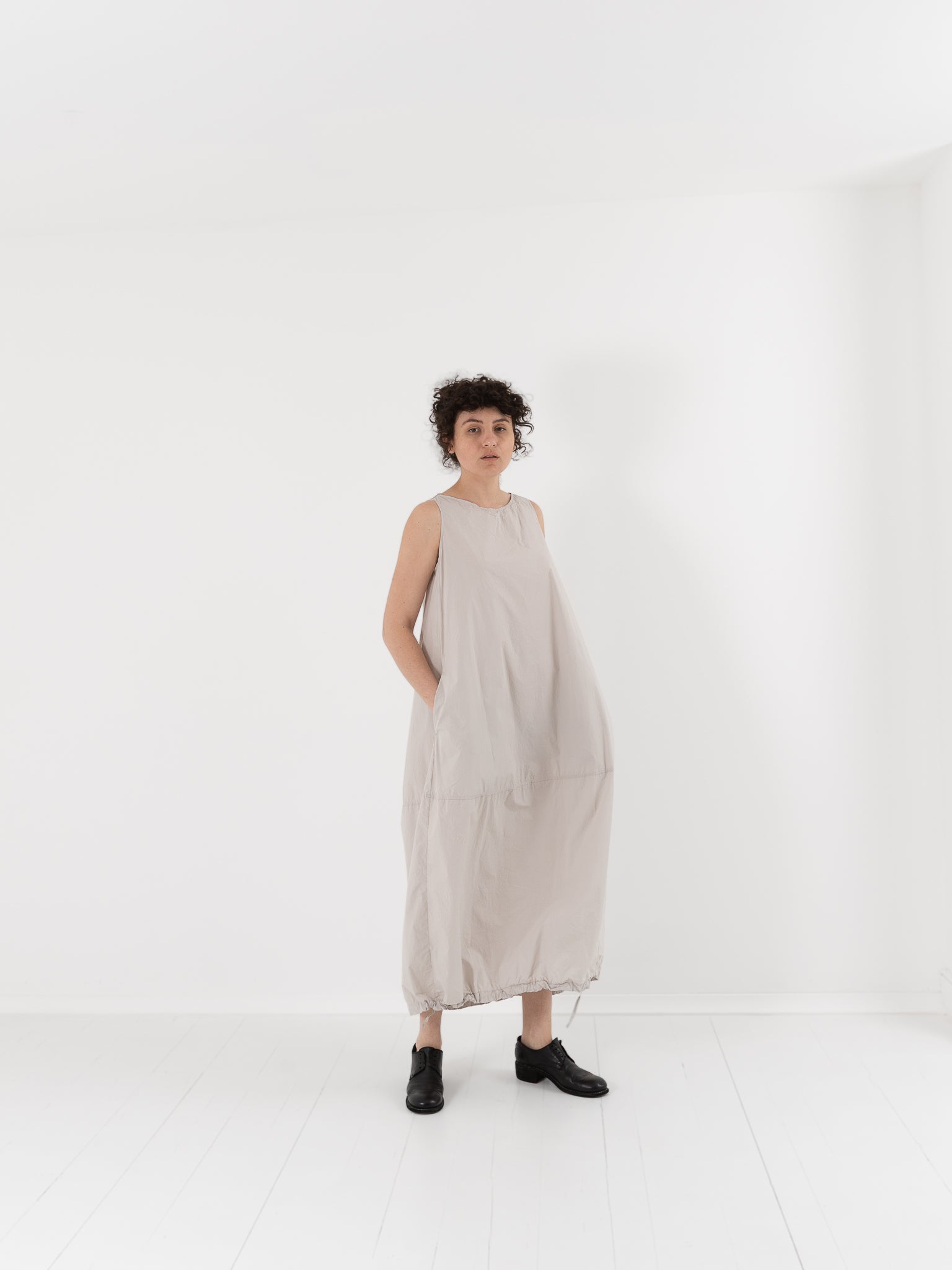 Album di Famiglia Balloon Dress in Pebble TC - ALBUM DI FAMIGLIA at Worthwhile - shop DRESS