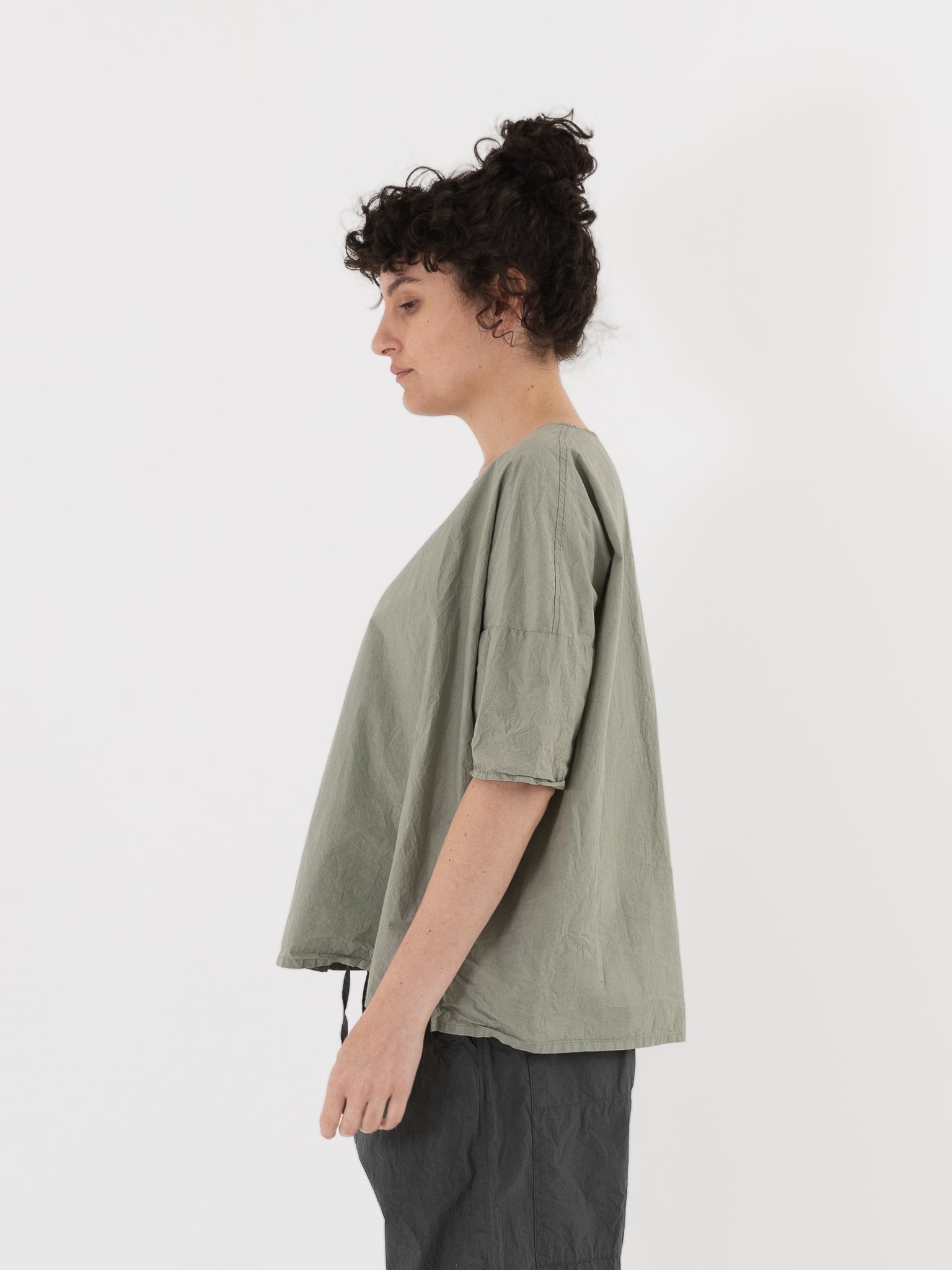 Album di Famiglia Simple Tee Shirt in Sage TC - ALBUM DI FAMIGLIA at Worthwhile - shop TOP