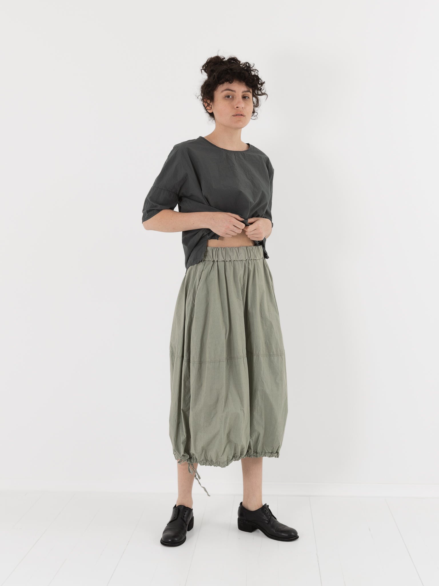Album di Famiglia Balloon Skirt in Sage TC - ALBUM DI FAMIGLIA at Worthwhile - shop SKIRT