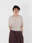 Album di Famiglia Simple Tee Shirt in Pebble TC - ALBUM DI FAMIGLIA at Worthwhile - shop TOP