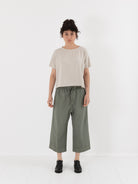 Album di Famiglia Wide & Short Trousers in Sage CC - ALBUM DI FAMIGLIA at Worthwhile - shop PANT