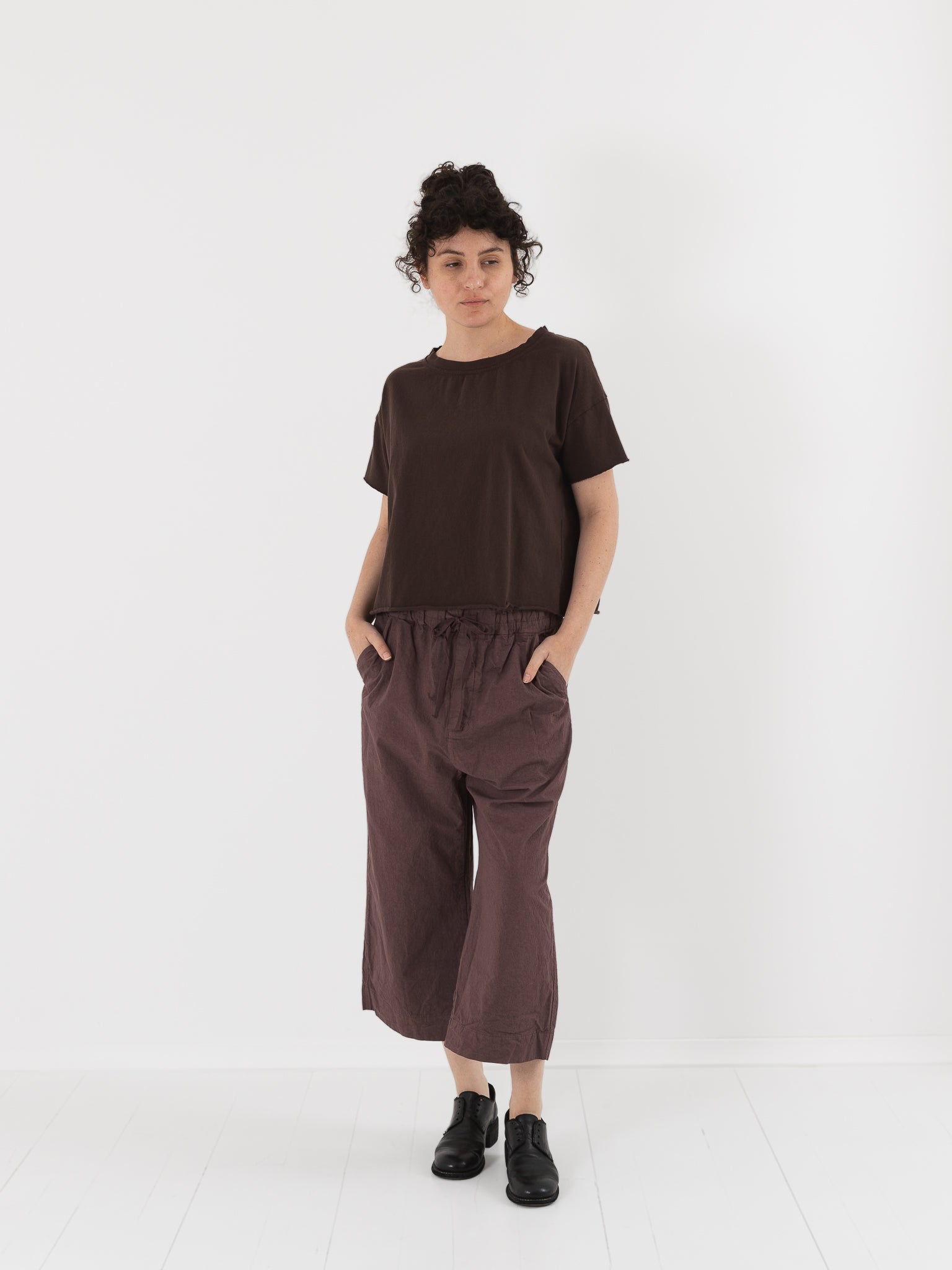 Album di Famiglia Wide & Short Trousers in Mauve CC - ALBUM DI FAMIGLIA at Worthwhile - shop PANT