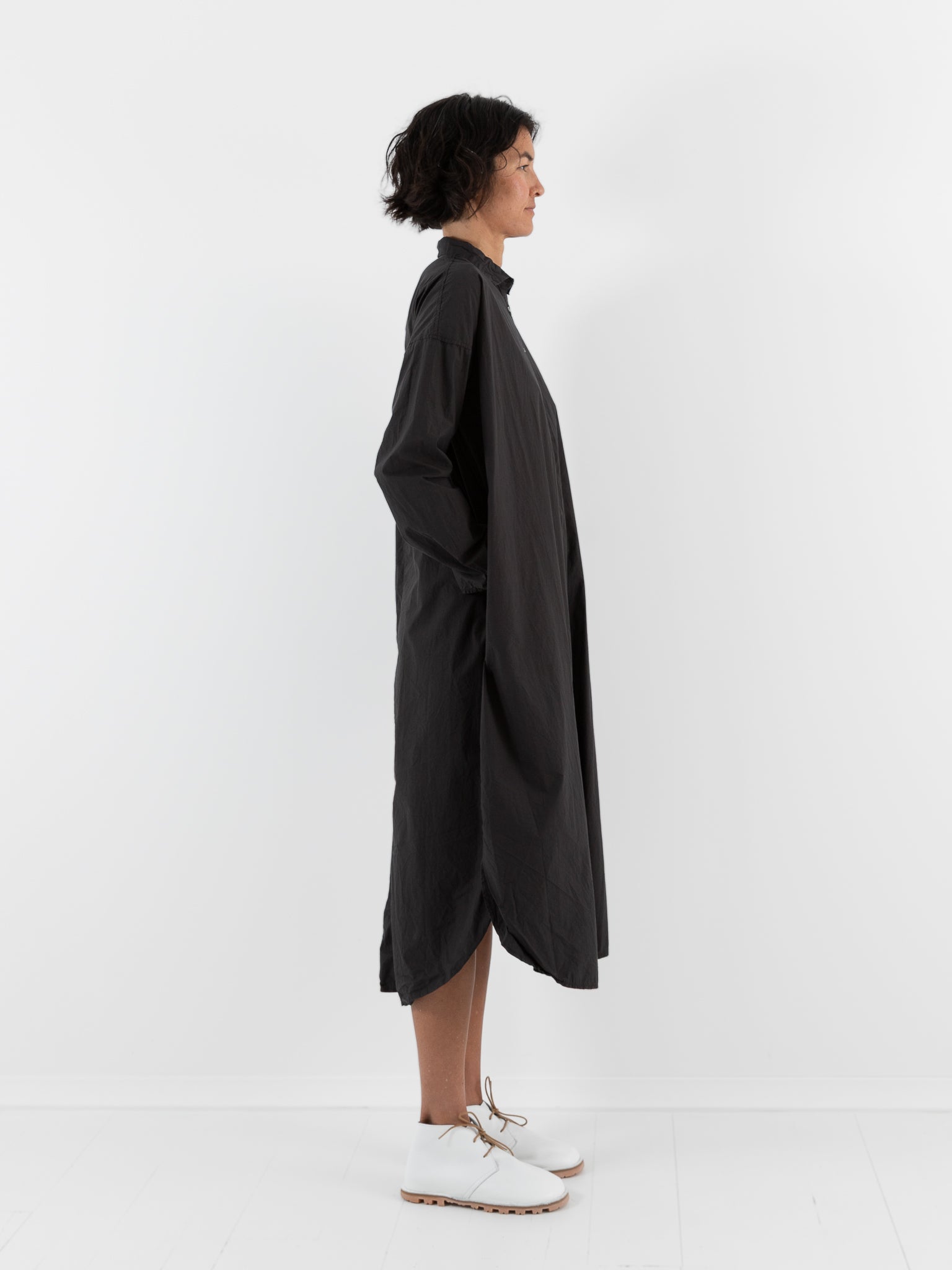 【ALBUM DI FAMIGLIA】 LONG DRESS CO/WO ALBUM DI FAMIGLIA, LONG SHIRT DRESS TC BLACK – 180 The Store