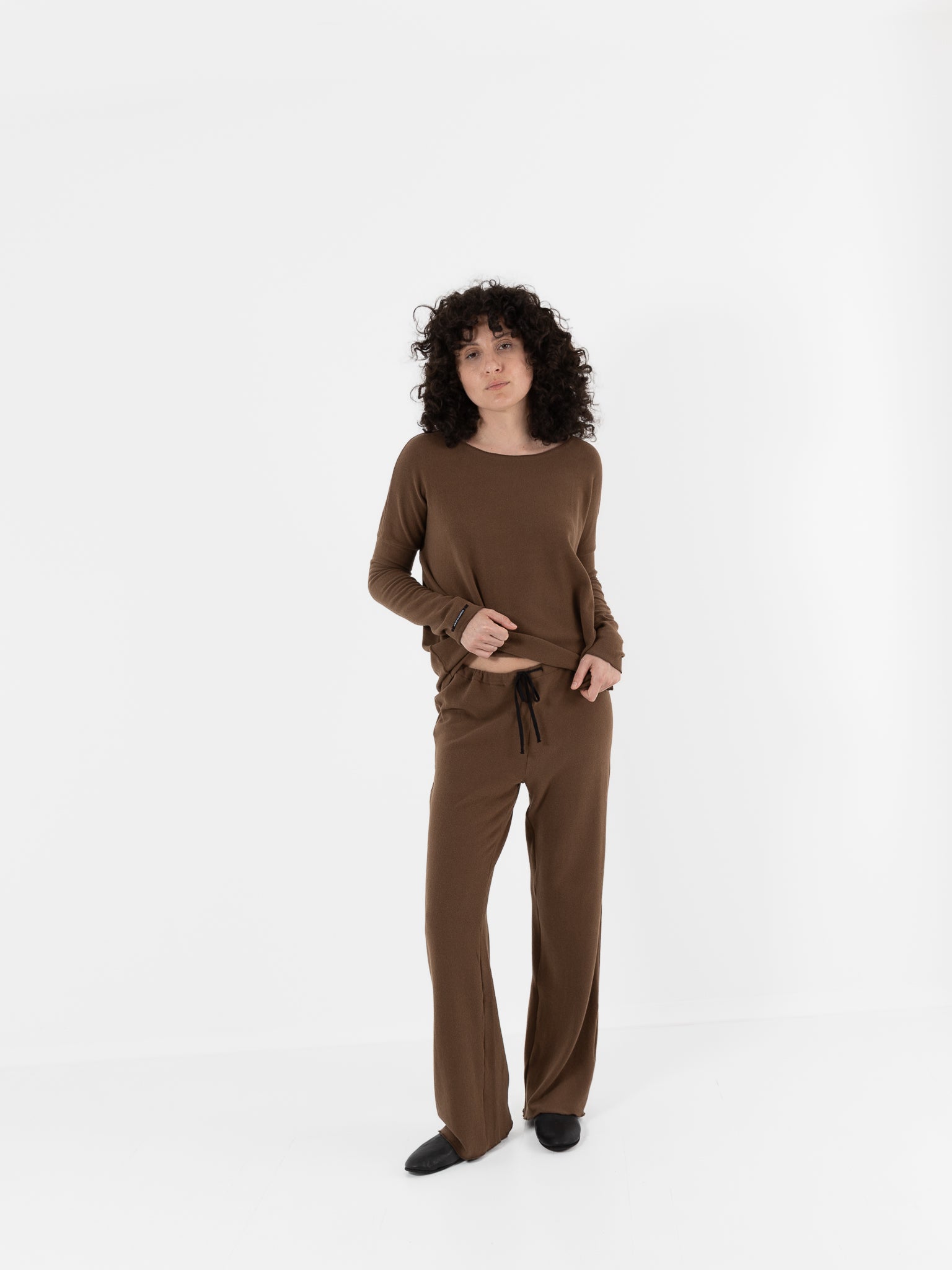 Album Di Famiglia Basic Trousers in Chestnut JP - ALBUM DI FAMIGLIA at Worthwhile - shop PANT