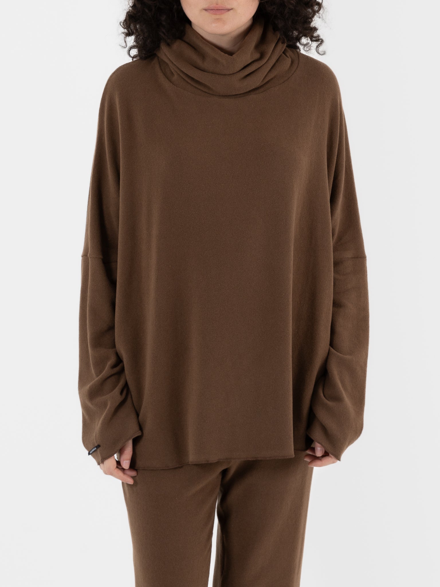 Album Di Famiglia Big Big Turtleneck in Chestnut JP - ALBUM DI FAMIGLIA at Worthwhile - shop TOP
