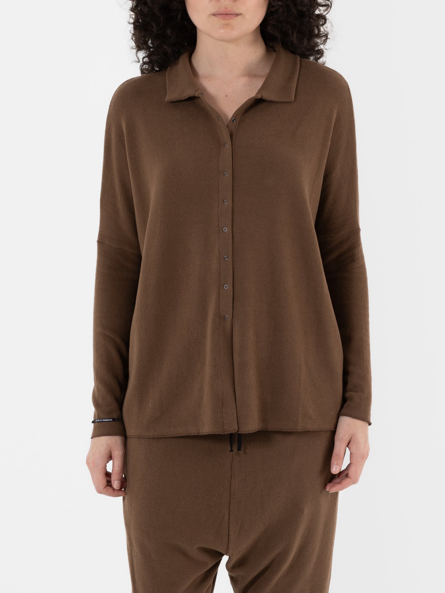 Album Di Famiglia Open Polo in Chestnut JP - ALBUM DI FAMIGLIA at Worthwhile - shop TOP