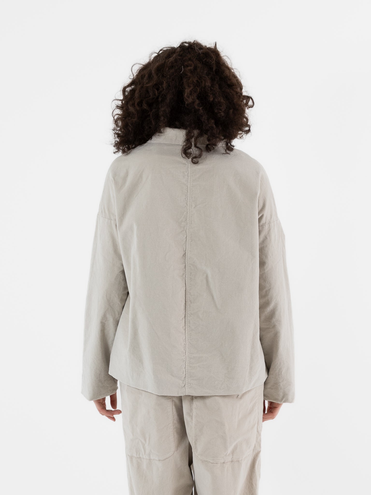 Album Di Famiglia Velvet Loose Blazer in Oatmeal at Worthwhile