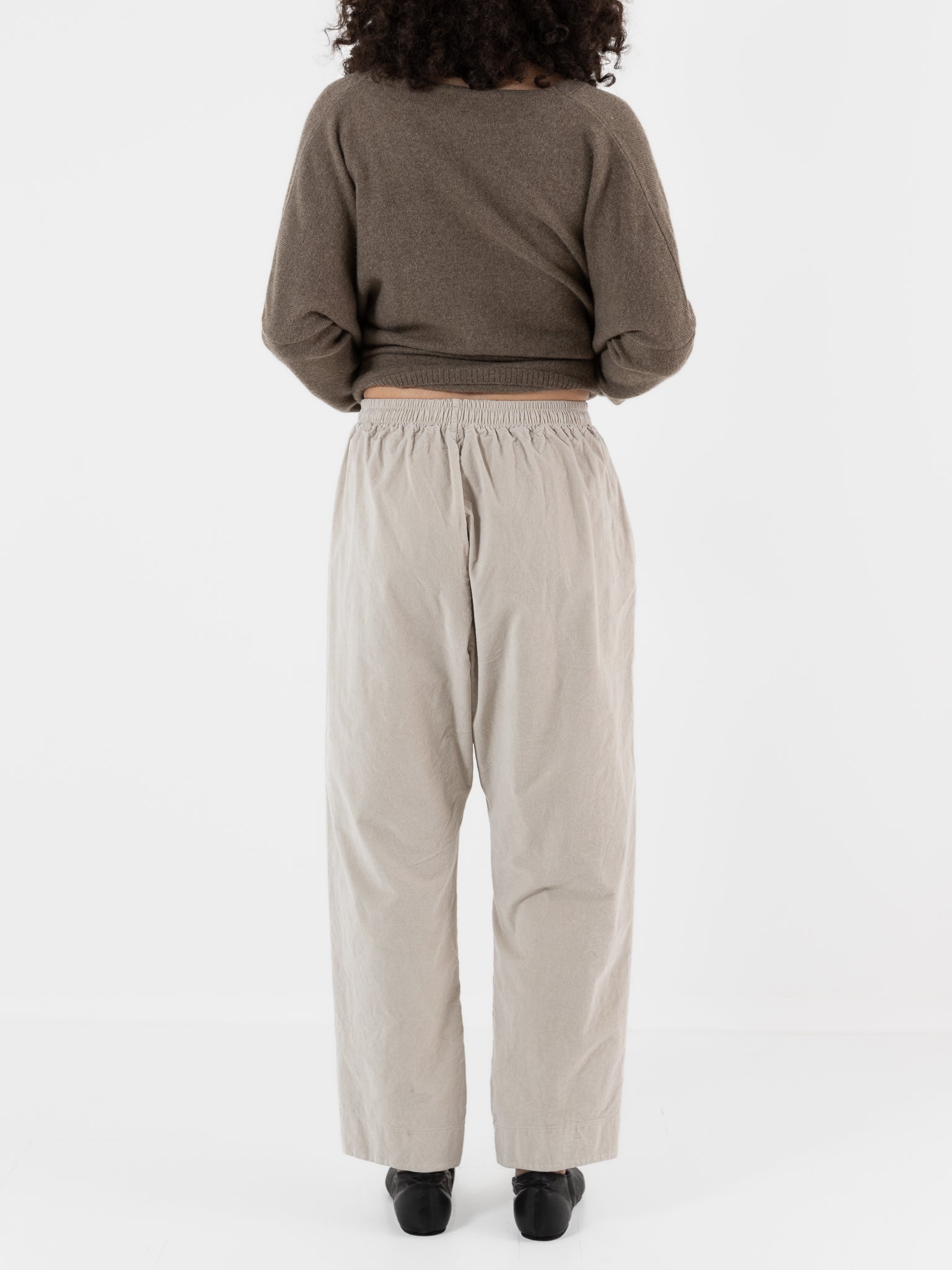 ALBAM DI FAMIGLIA ベルベットパンツ rennes — Album di Famiglia | Velvet Wide & Short Trousers in Coffee