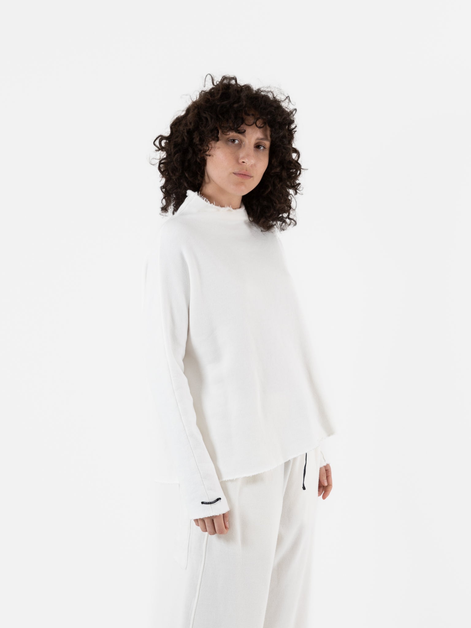 Album di Famiglia Soft High Neck Pullover in Milk - ALBUM DI FAMIGLIA at Worthwhile - shop TOP
