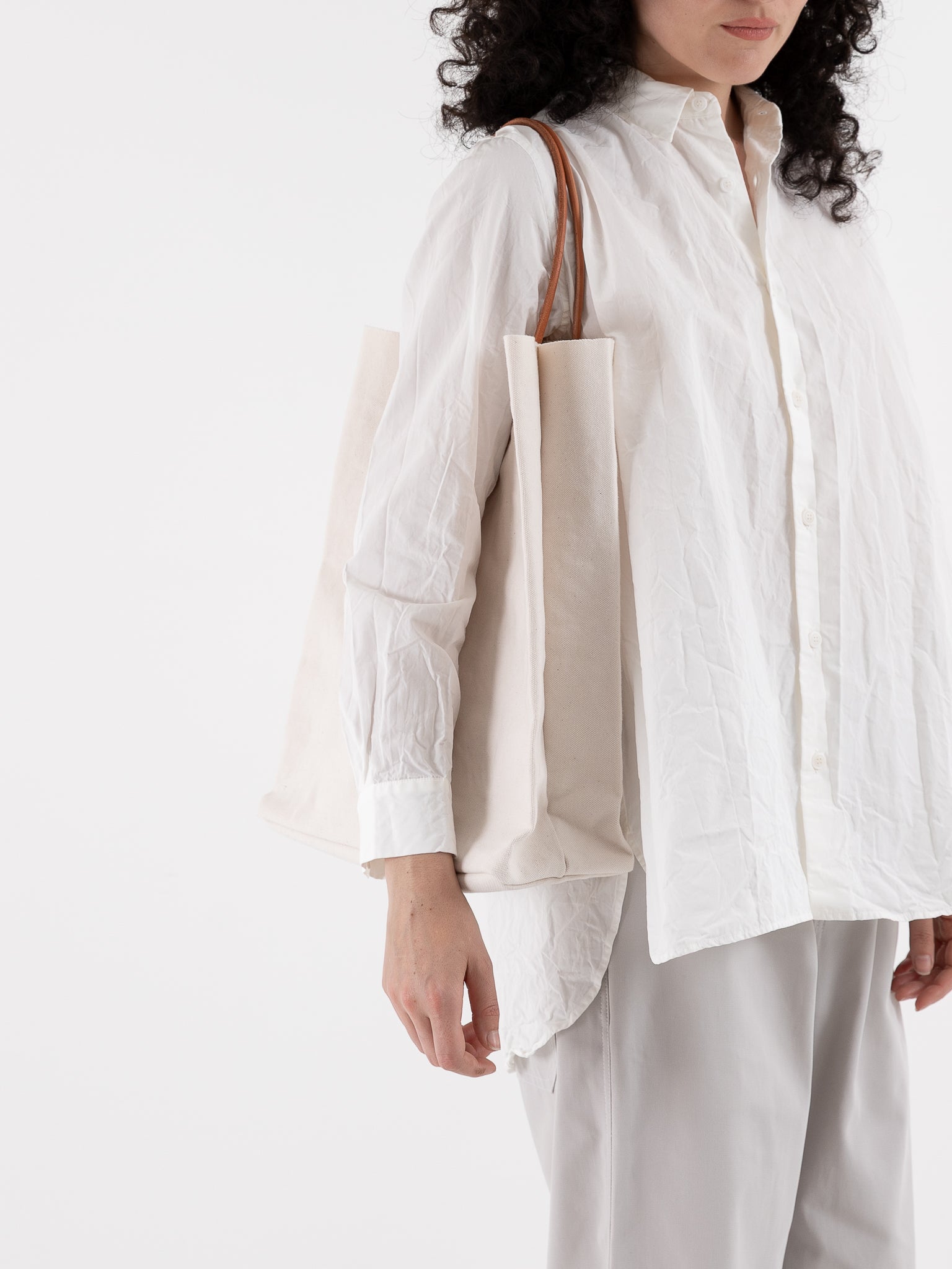 Amiacalva Paper Bag Tote in White - AMIACALVA at Worthwhile - shop BAG
