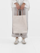 Amiacalva Paper Bag Tote in White - AMIACALVA at Worthwhile - shop BAG