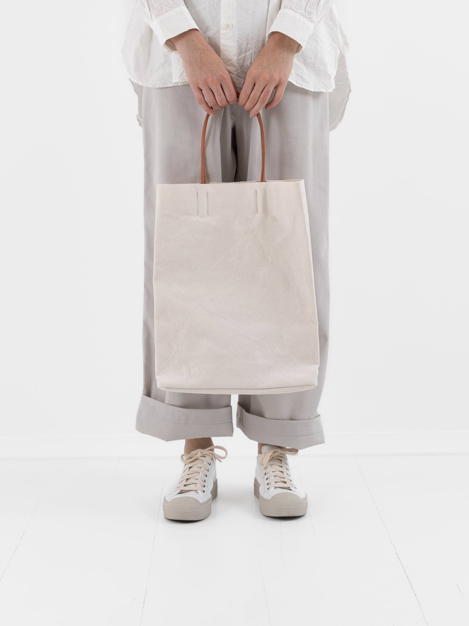 Amiacalva Paper Bag Tote in White - AMIACALVA at Worthwhile - shop BAG
