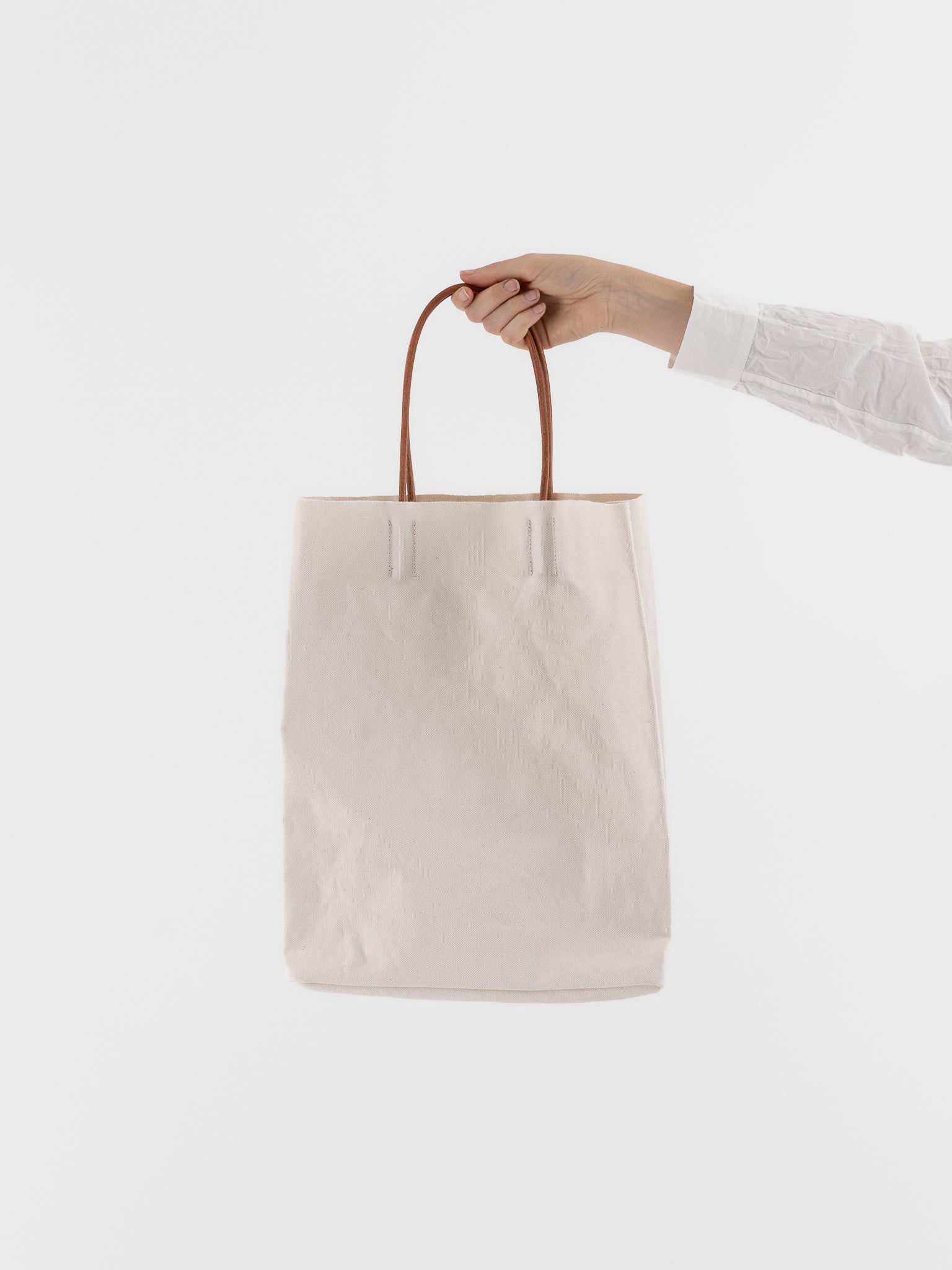 Amiacalva Paper Bag Tote in White - AMIACALVA at Worthwhile - shop BAG