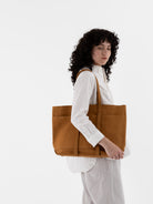 Amiacalva 6 Pocket Medium Tote in Mustard - AMIACALVA at Worthwhile - shop BAG