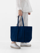 Amiacalva 6 Pocket Medium Tote in Blue - AMIACALVA at Worthwhile - shop BAG