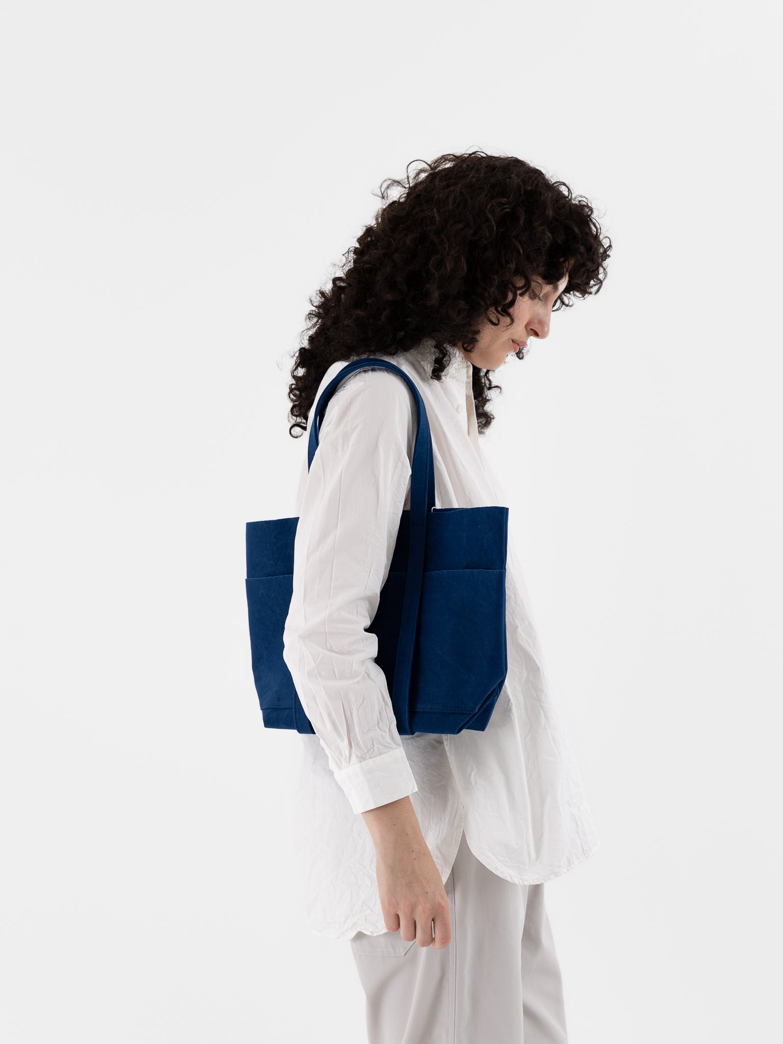 Amiacalva 6 Pocket Small Tote in Blue - AMIACALVA at Worthwhile - shop BAG