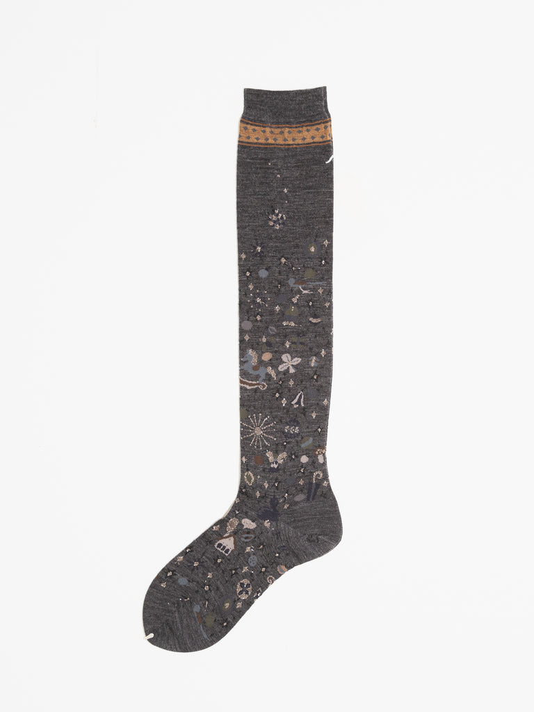 Antipast Wish Upon A Star High Socks, Charcoal - Worthwhile