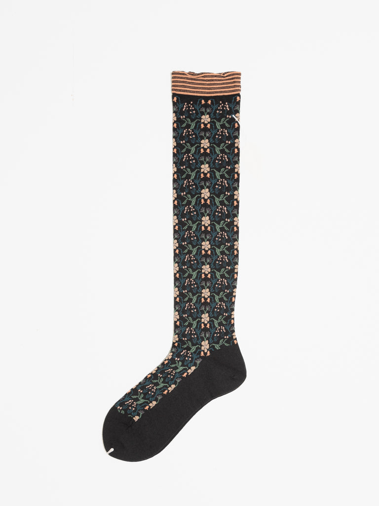 Antipast Wall Flower High Socks, Black - Worthwhile