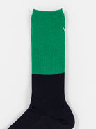 Antipast Two Tone Rib Socks in Navy/Green - ANTIPAST at Worthwhile