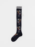 Antipast Cokrico Flower High Socks in Navy - ANTIPAST at Worthwhile - shop SOCK