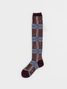 Antipast Darning Check High Socks in Wine - ANTIPAST at Worthwhile - shop SOCK