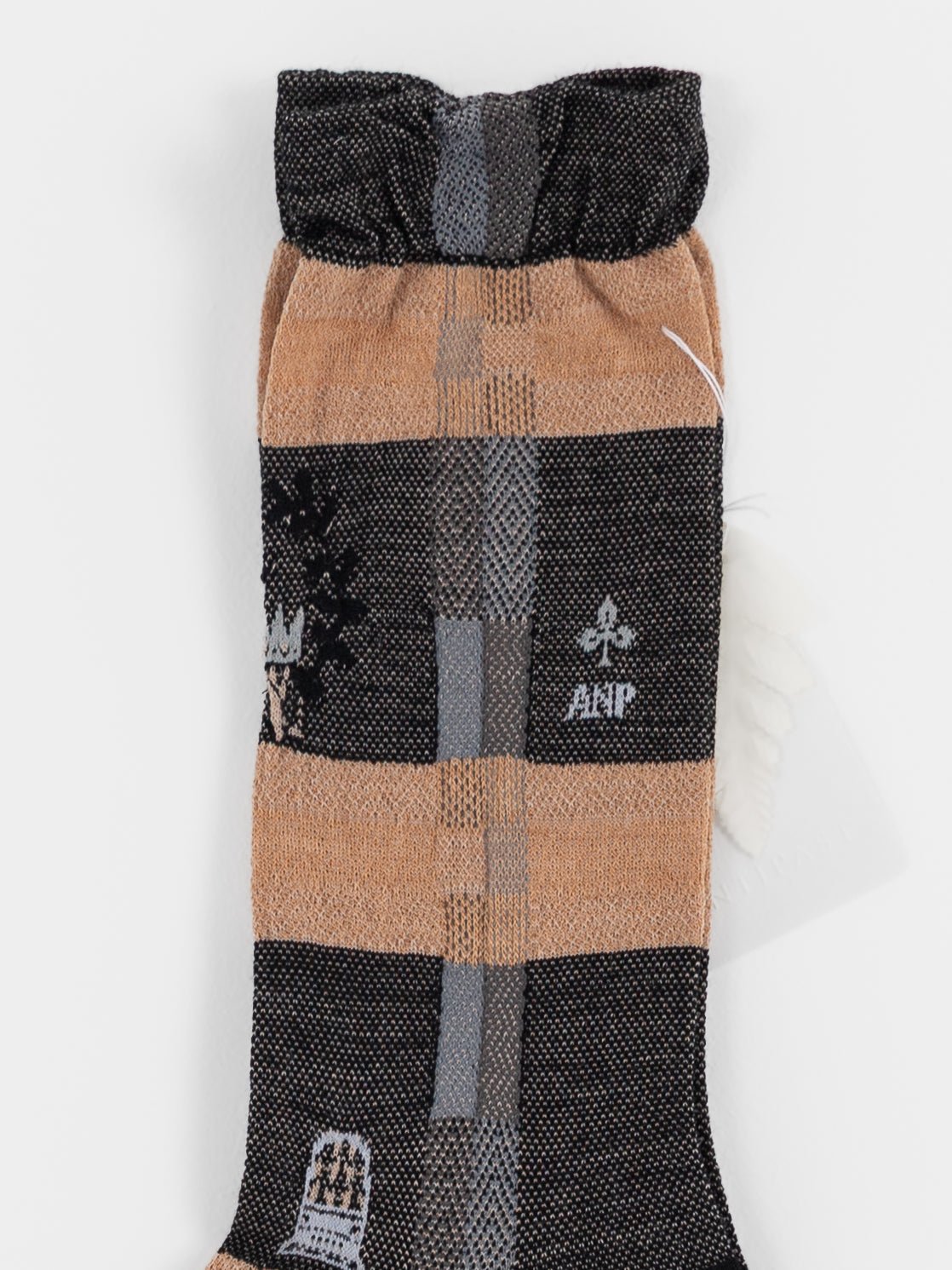 Antipast Darning Check Socks in Black - ANTIPAST at Worthwhile - shop SOCK