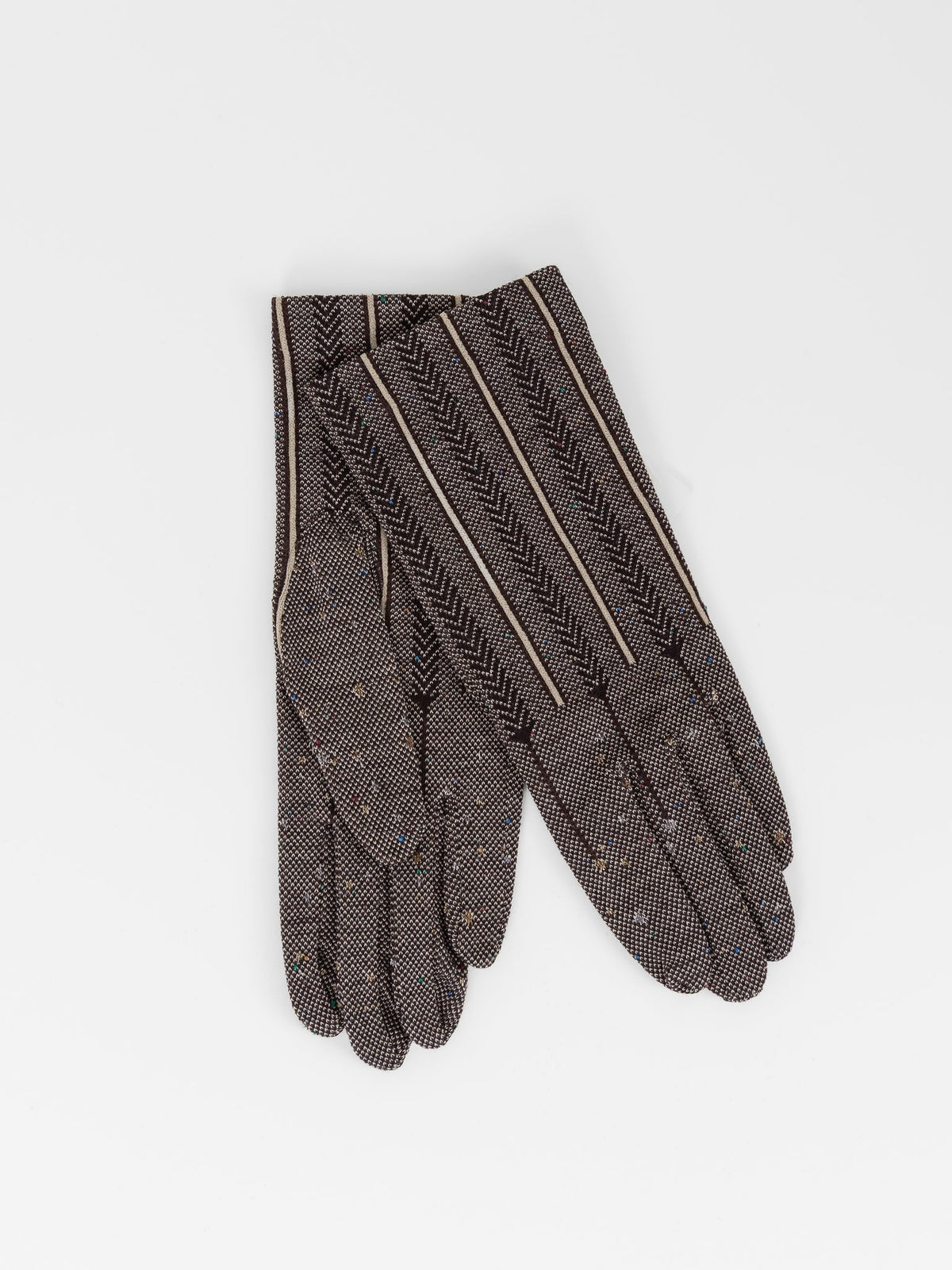 Antipast Herringbone Sock Knit Gloves in Brown - ANTIPAST at Worthwhile - shop GLOVES