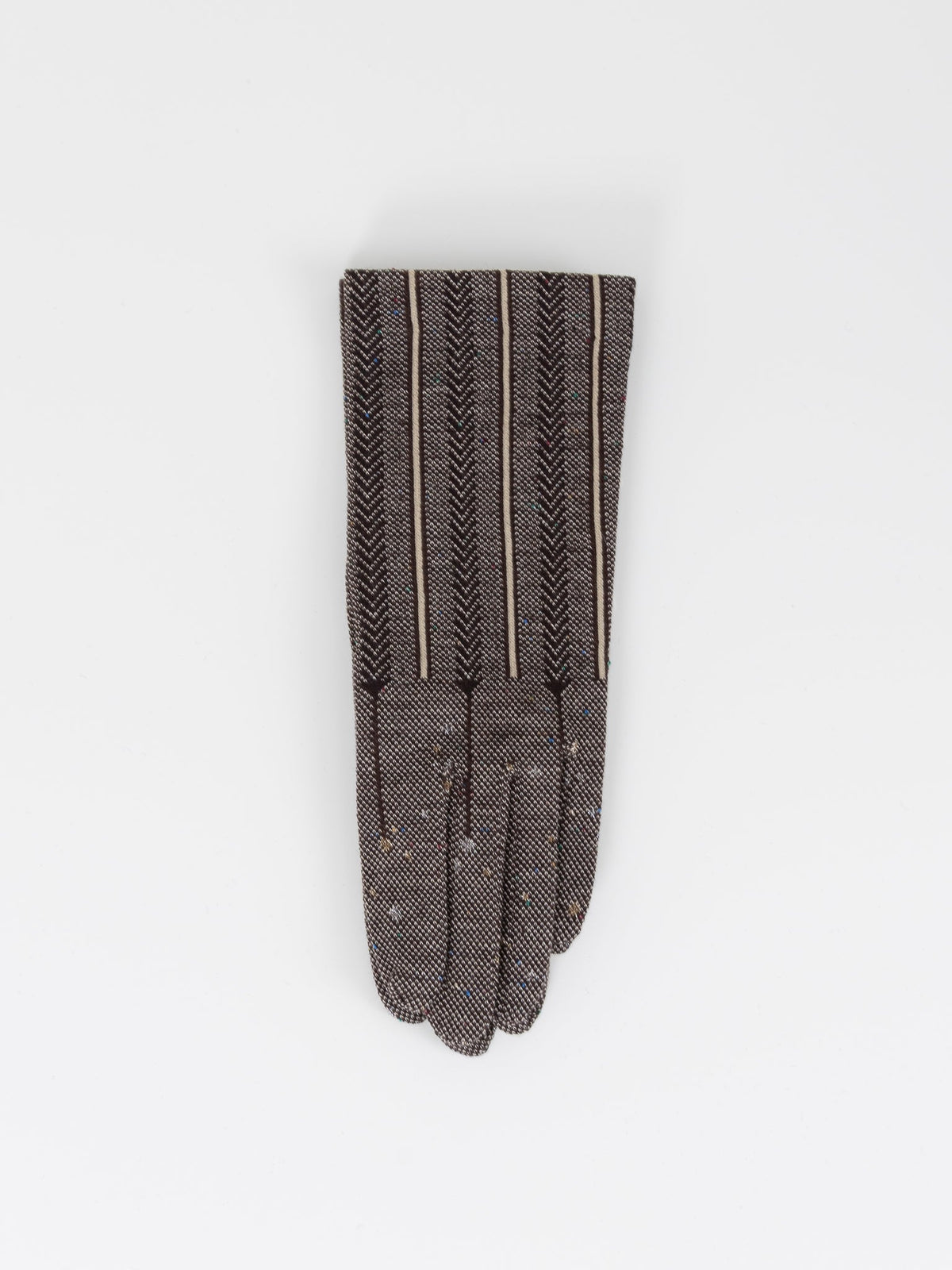 Antipast Herringbone Sock Knit Gloves in Brown - ANTIPAST at Worthwhile - shop GLOVES