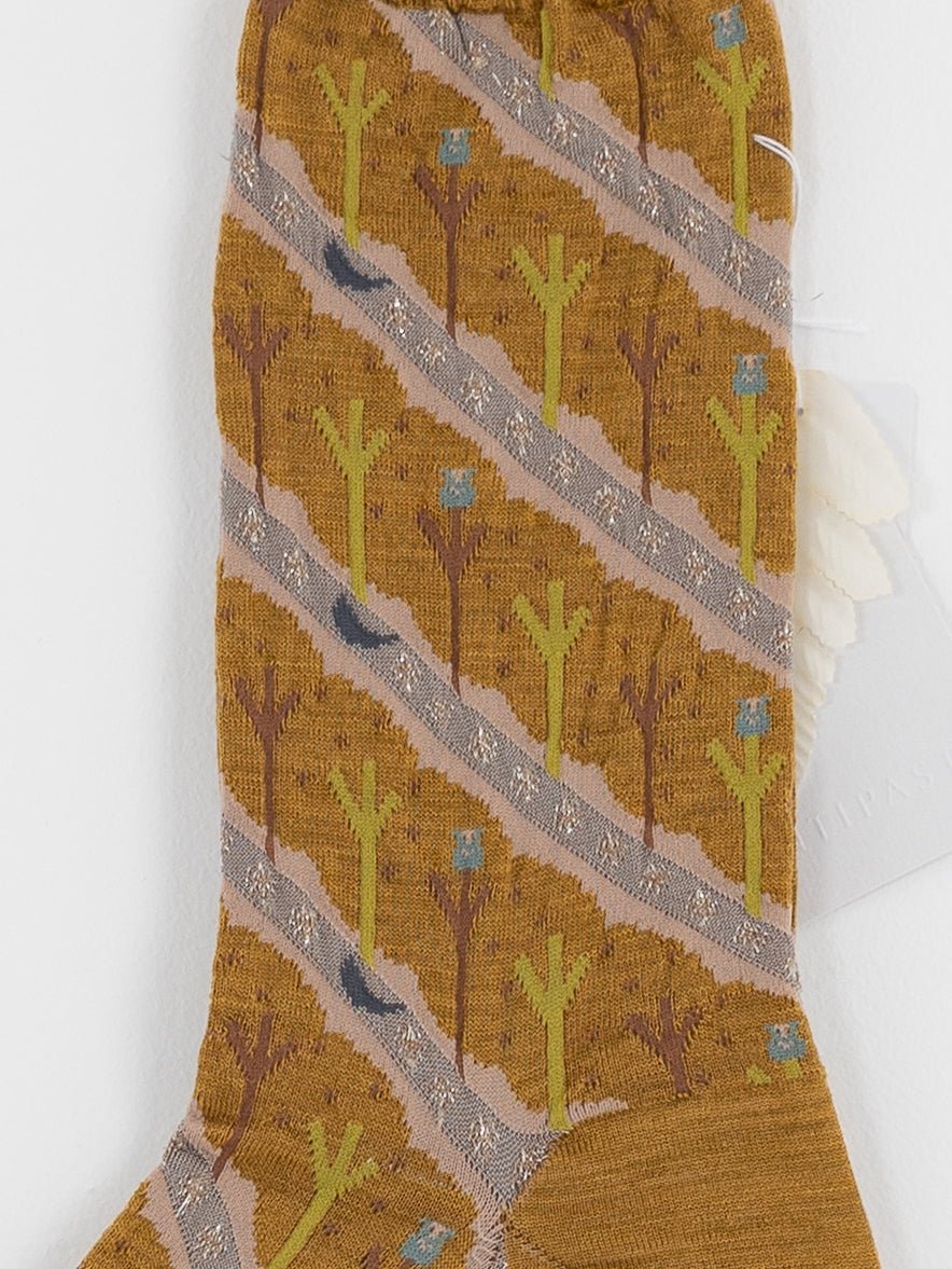 Antipast Owl House Socks in Mustard - ANTIPAST at Worthwhile - shop SOCK