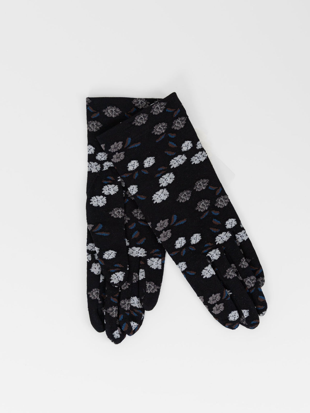 Antipast Tiny Flowers Sock Knit Gloves in Black - ANTIPAST at Worthwhile - shop GLOVES