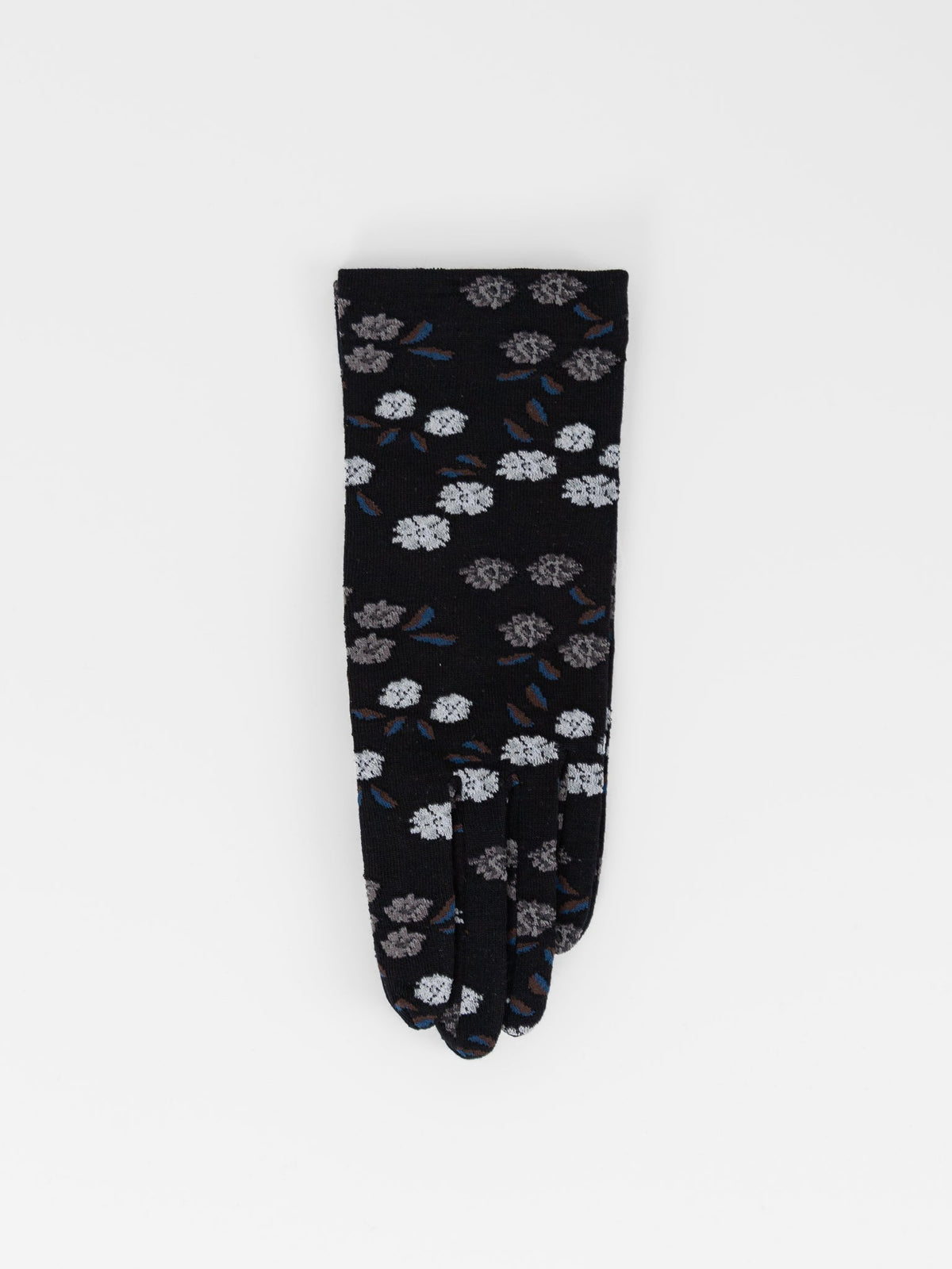Antipast Tiny Flowers Sock Knit Gloves in Black - ANTIPAST at Worthwhile - shop GLOVES