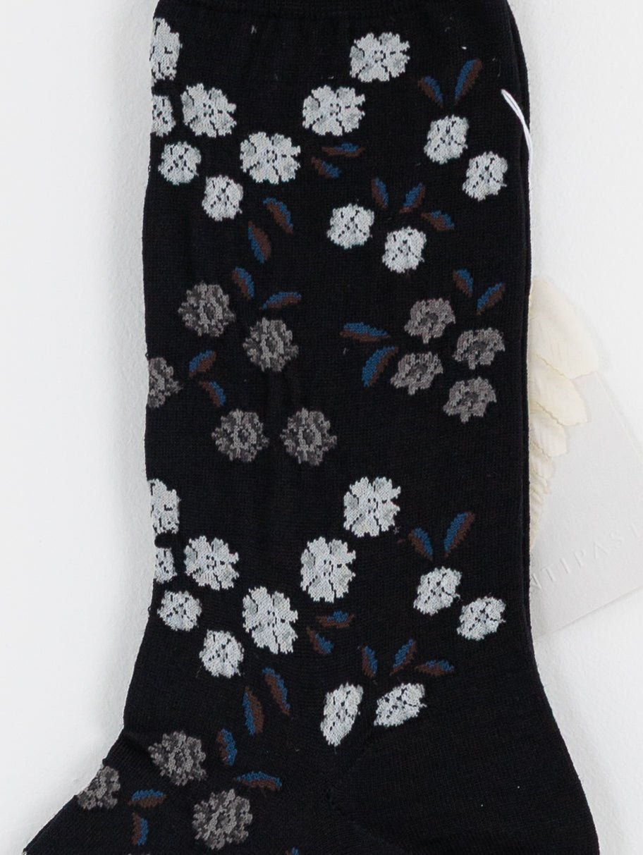 Antipast Tiny Flowers Socks in Black - ANTIPAST at Worthwhile - shop SOCK