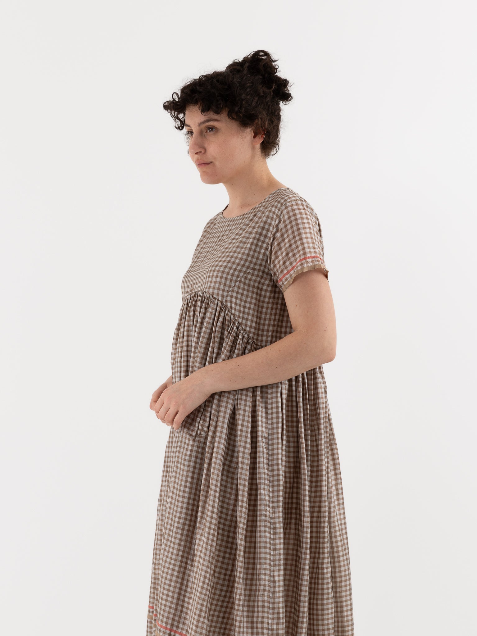 AODRESS Gather Garden Dress No. 61 in Mocha Check - AODRESS at Worthwhile - shop DRESS