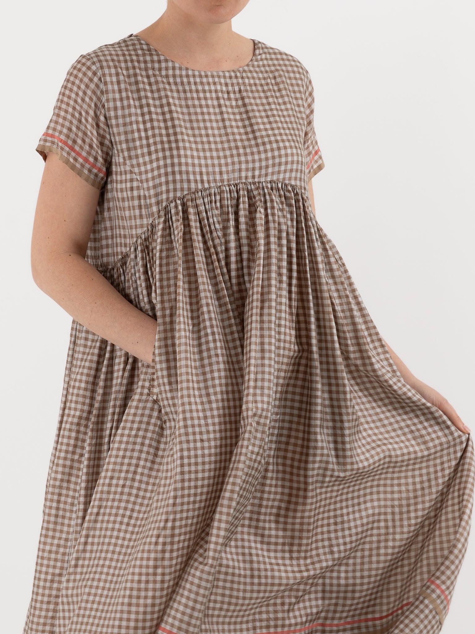 AODRESS Gather Garden Dress No. 61 in Mocha Check - AODRESS at Worthwhile - shop DRESS