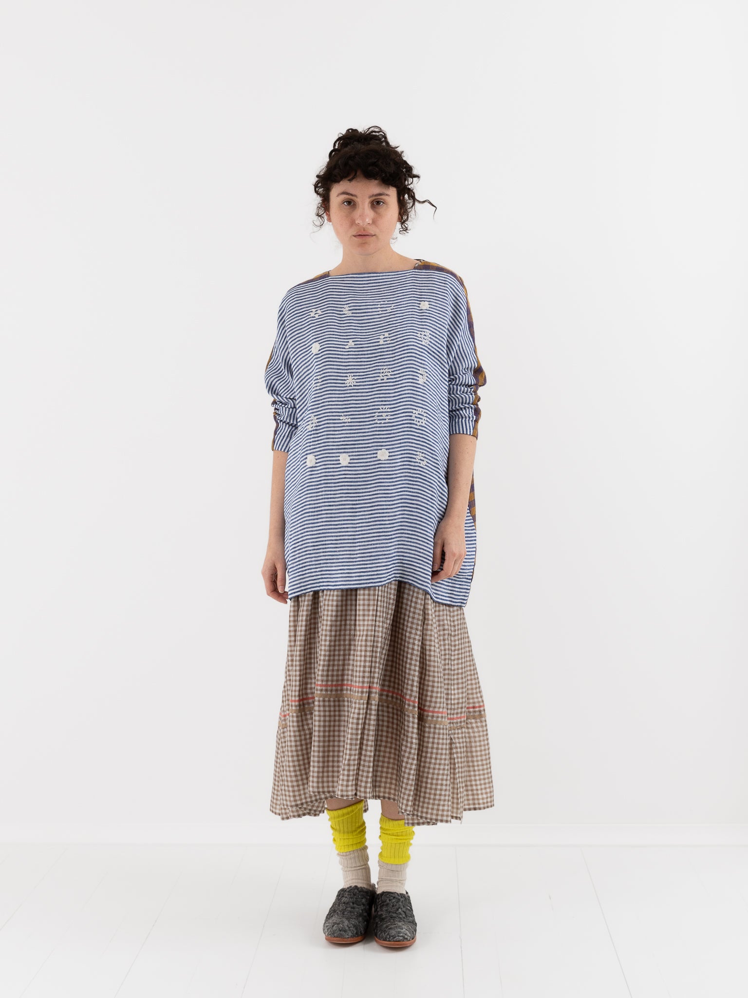 AODRESS Speciman Tunic No. 19 in Lapis Thin Stripe - AODRESS at Worthwhile - shop TUNIC