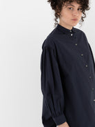 Arts & Science Bulky Gather Shirt in Navy - ARTS & SCIENCE at Worthwhile - shop Unclassified