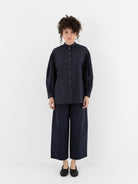 Arts & Science Bulky Gather Shirt in Navy - ARTS & SCIENCE at Worthwhile - shop Unclassified