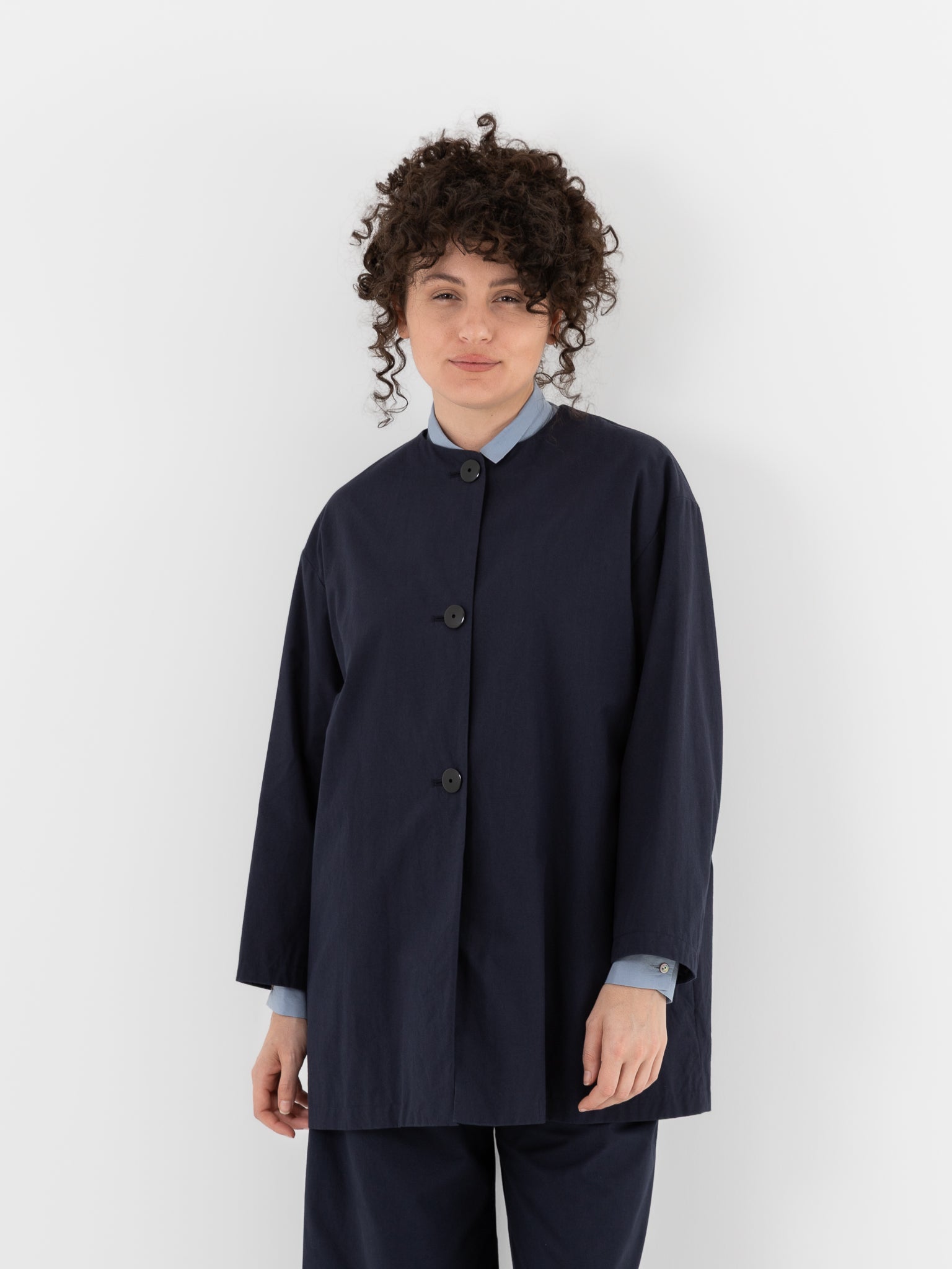 Arts & Science New Granny Short Coat in Navy - ARTS & SCIENCE at Worthwhile - shop COAT