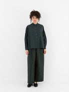 Arts & Science Granny Line Box Shirt in Dark Forest Green - ARTS & SCIENCE at Worthwhile - shop TOP