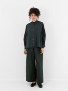 Arts & Science Granny Line Box Shirt in Dark Forest Green - ARTS & SCIENCE at Worthwhile - shop TOP