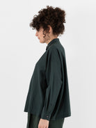 Arts & Science Granny Line Box Shirt in Dark Forest Green - ARTS & SCIENCE at Worthwhile - shop TOP