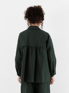 Arts & Science Back Gather Shirt Jacket in Dark Forest Green - ARTS & SCIENCE at Worthwhile - shop JACKET