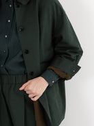 Arts & Science Back Gather Shirt Jacket in Dark Forest Green - ARTS & SCIENCE at Worthwhile - shop JACKET